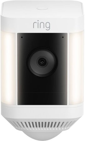 Ring - Spotlight Cam Plus Outdoor/Indoor Wireless 1080p Battery Surveillance Camera - White