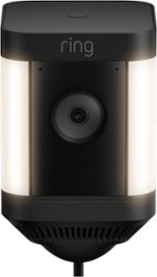 Ring - Spotlight Cam Plus Outdoor/Indoor 1080p Plug-In Surveillance Camera - Black - Front_Zoom