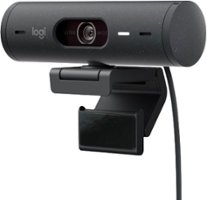 Logitech - Brio 500 1920x1080p Webcam with Privacy Cover - Graphite - Front_Zoom