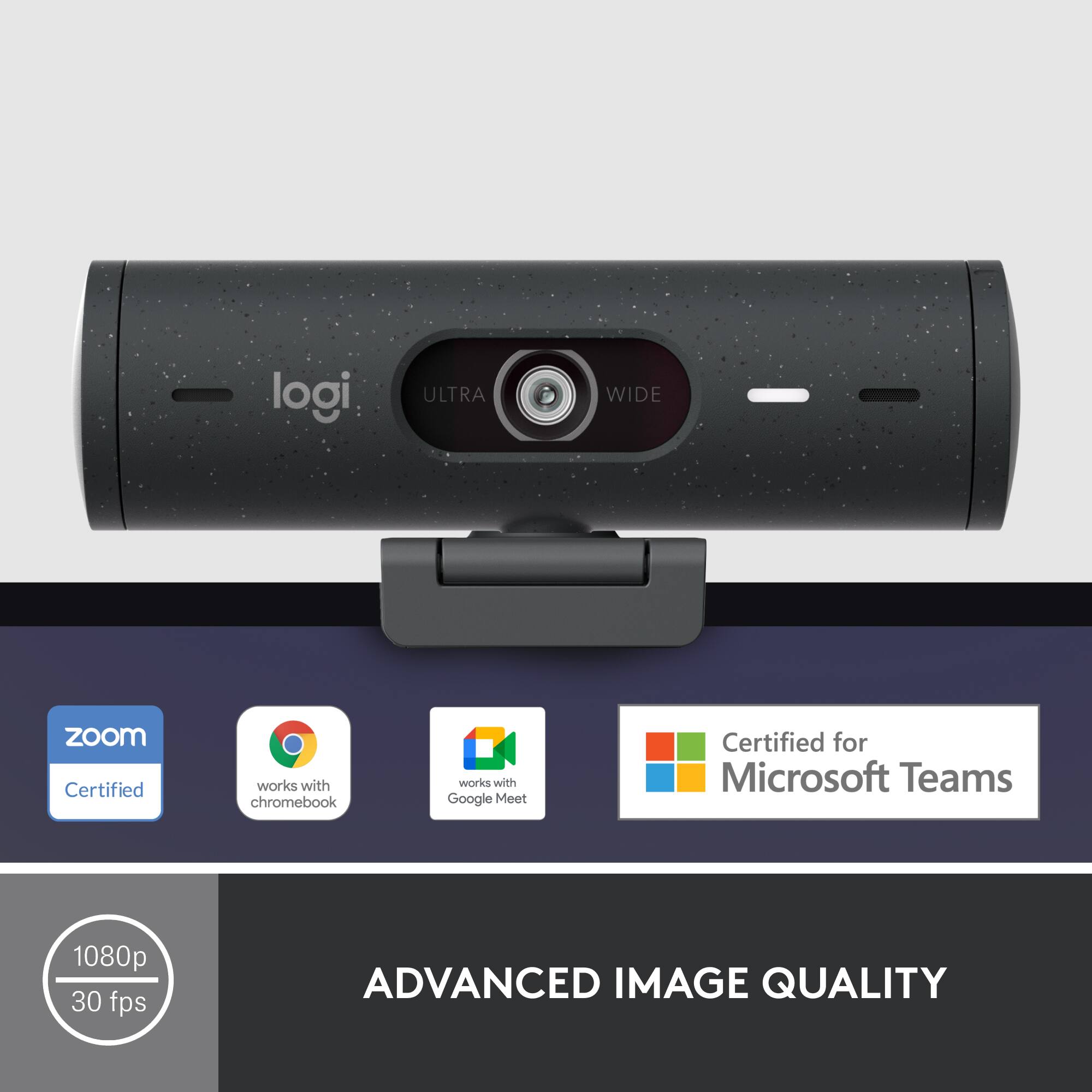 Logi Ultra Wide Zoom Certified for Microsoft Teams 1080p 30 fps Advanced Image Quality.