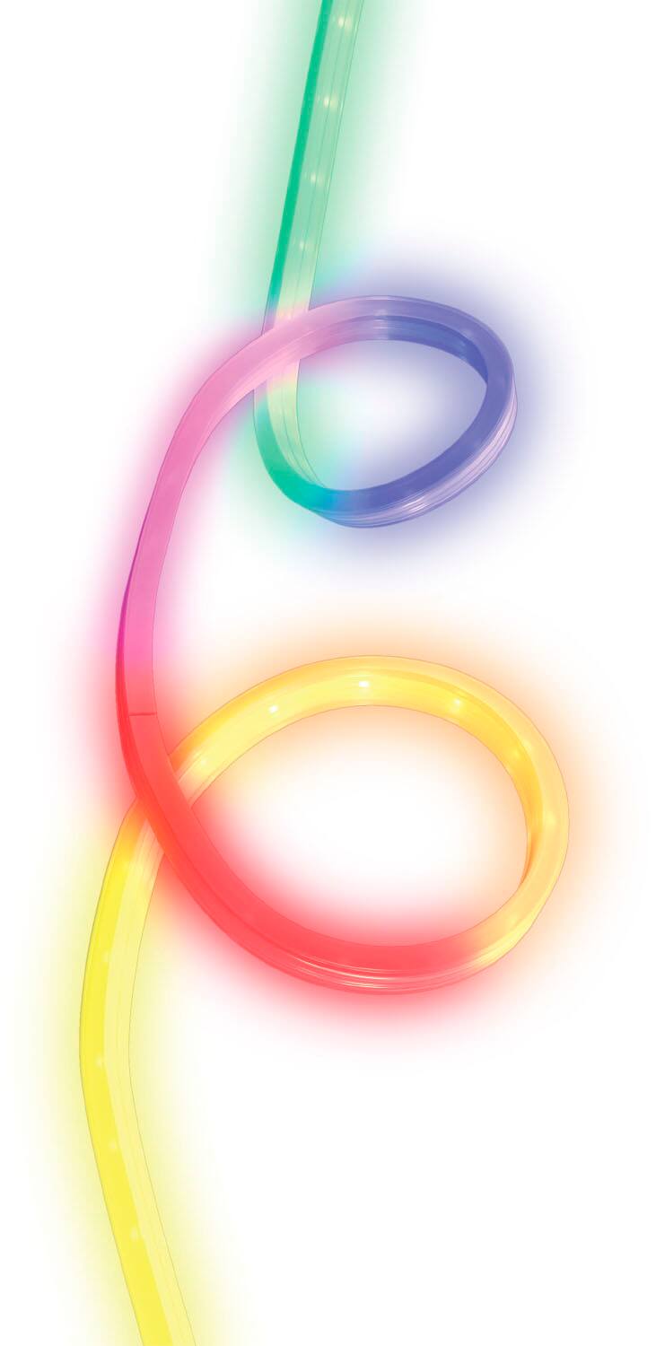 Angle. GE - CYNC 16 foot Outdoor Wet Rated Bluetooth/Wi-Fi Color Changing Smart LED Light Strip - Full Color.