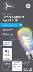 GE - CYNC ST19 Edison Style Bluetooth / Wi-Fi Enabled Smart LED Light Bulb (1 Pack) - Full Color - Front_Zoom