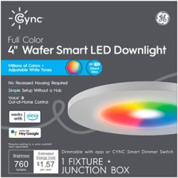 GE - CYNC 4 Inch Wafer Smart LED Downlight Fixture - Front_Zoom