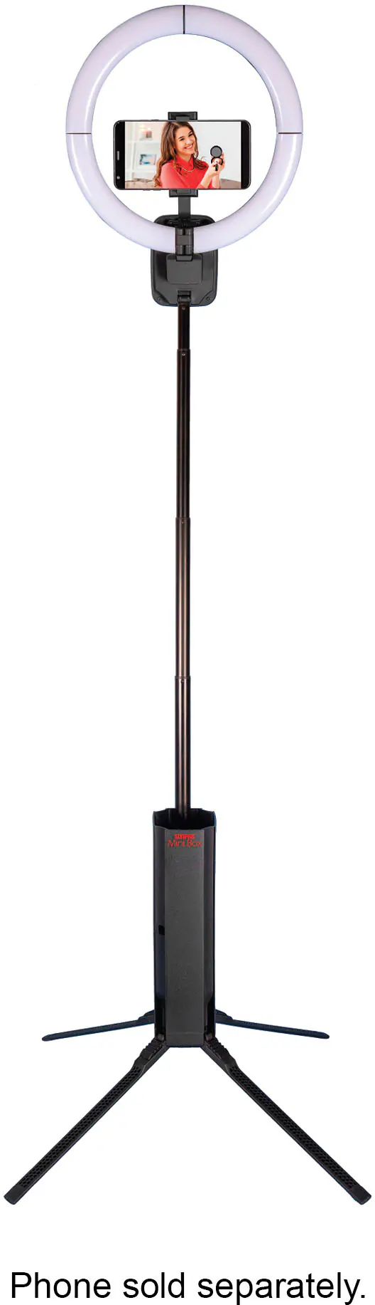 Angle. Sunpak - Mini Box Self-Storing Collapsible Bi-Color Vlogging Kit.