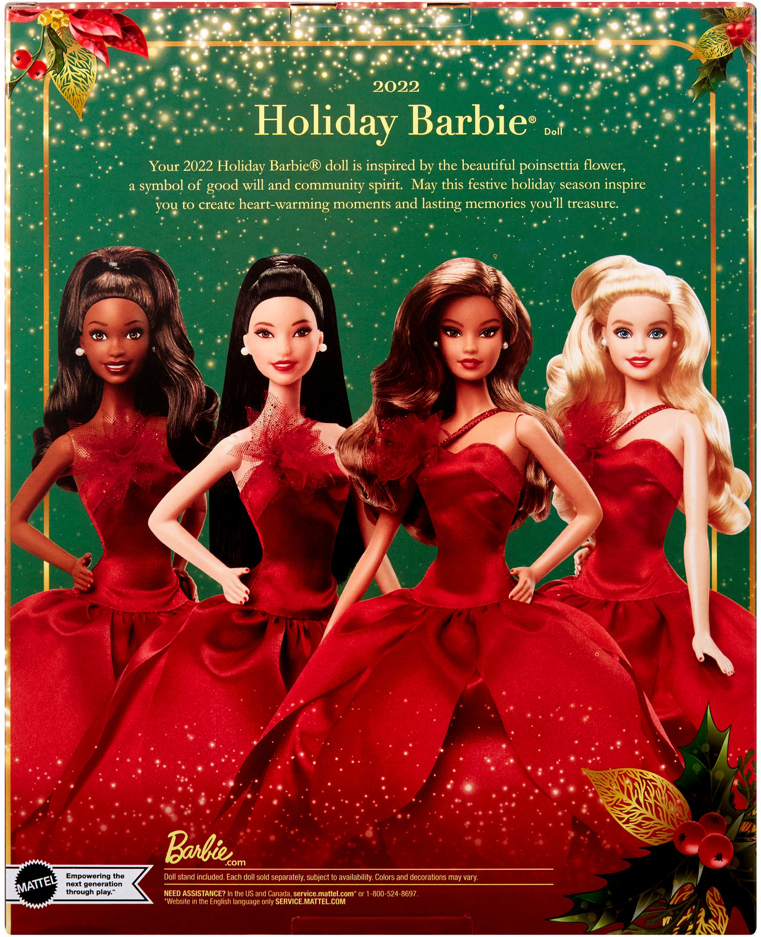 Barbie Signature 2022 Holiday Barbie Doll (Red Hair), 6 Years and Up 