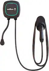 Front. Wallbox - Cable Pulsar Plus J1772 Level 2 NEMA 14-50 Electric Vehicle (EV) Charger up to 40A - 25' - Black.