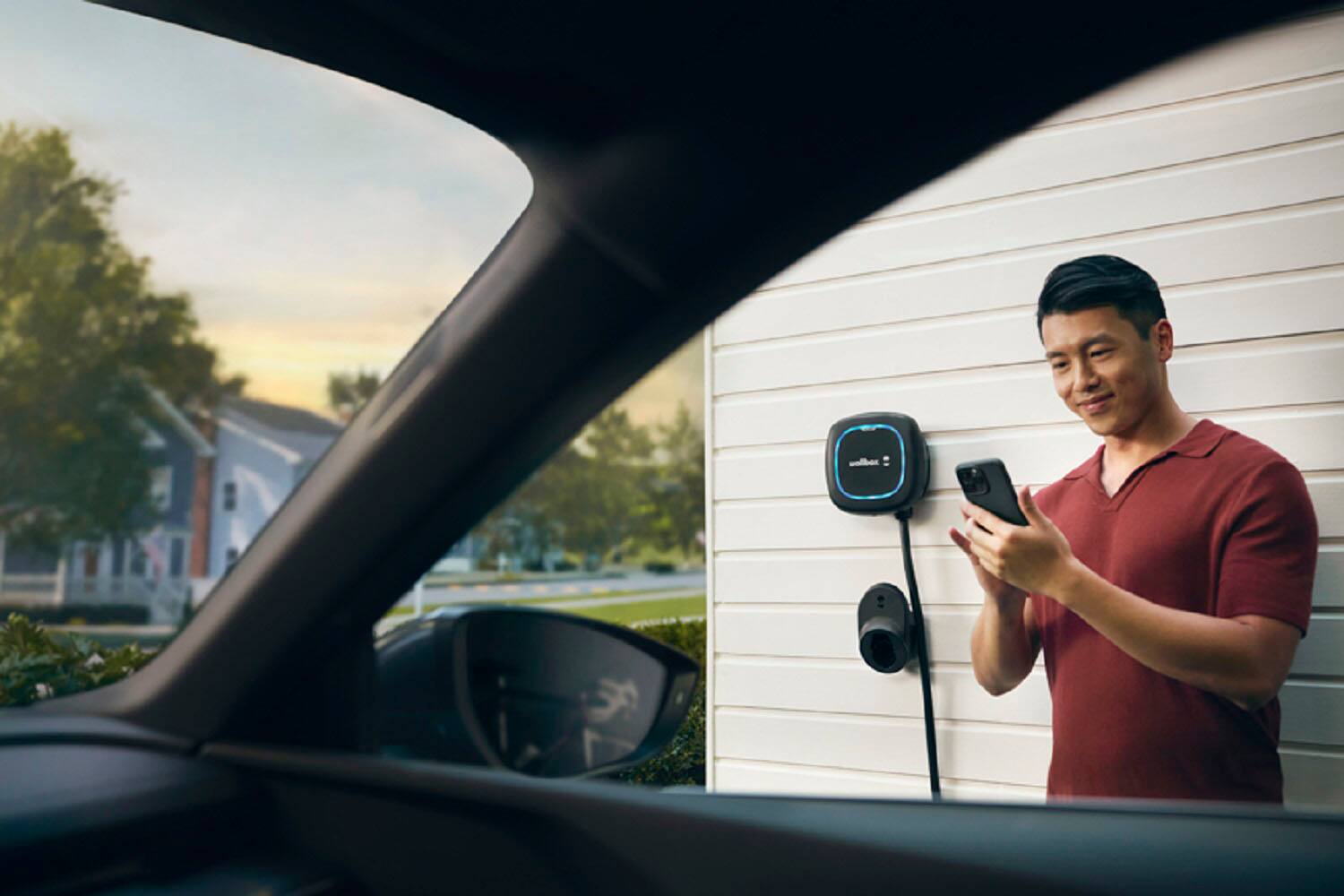 Alt View 24. Wallbox - Cable Pulsar Plus J1772 Level 2 Hardwired Electric Vehicle (EV) Charger up to 48A - 25' - Black.