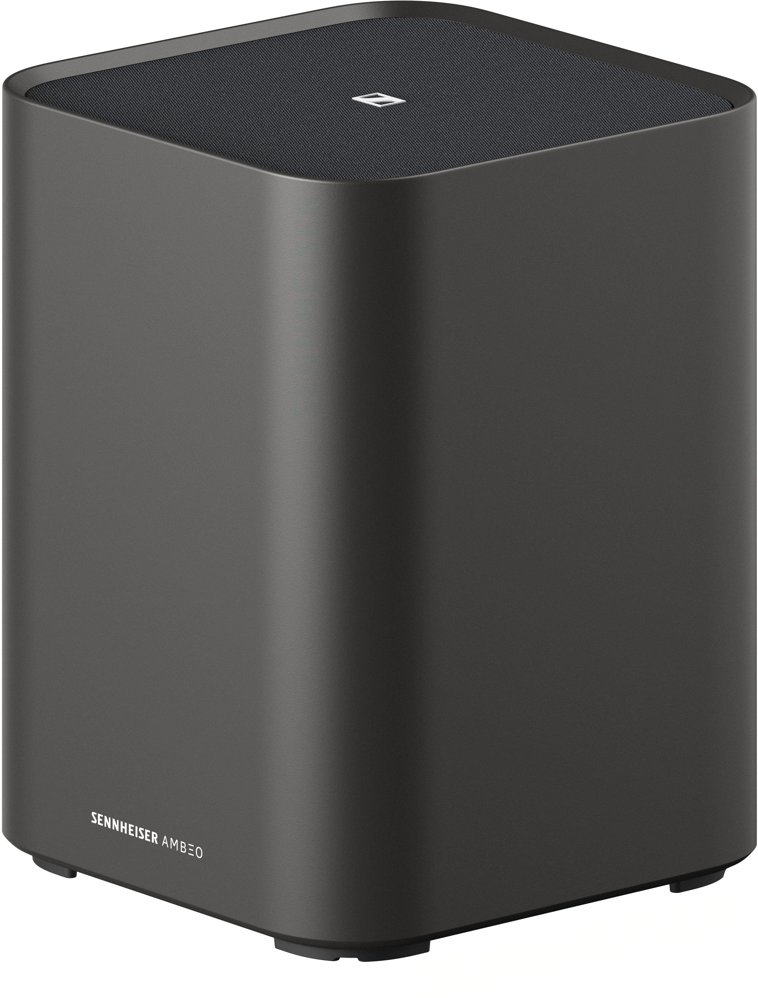 Angle. Sennheiser - AMBEO Sub 8” Subwoofer with 350W Class D Amplifier and immersive 3D Surround Sound - Black.