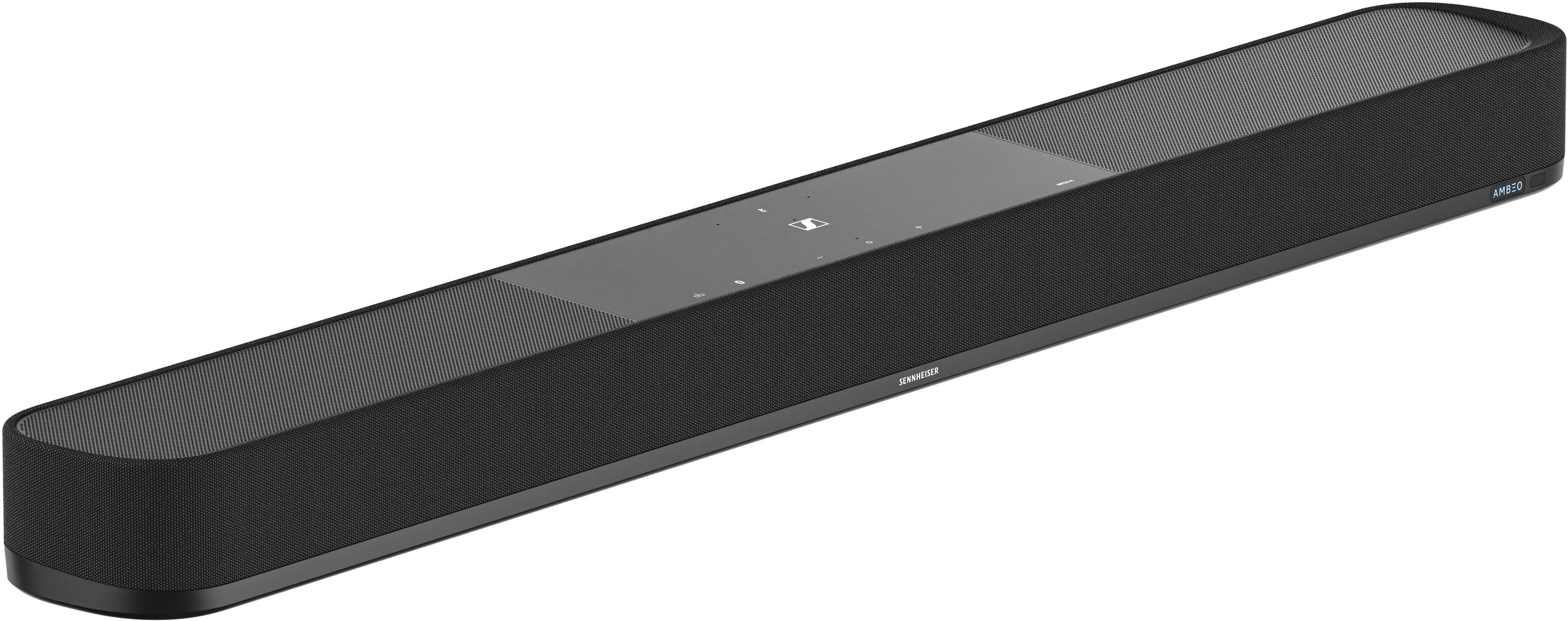 Angle. Sennheiser - AMBEO Soundbar | Plus 7.1.4 Channel Soundbar Dual Built-in Subwoofers with Advanced Streaming Connectivity - Black.
