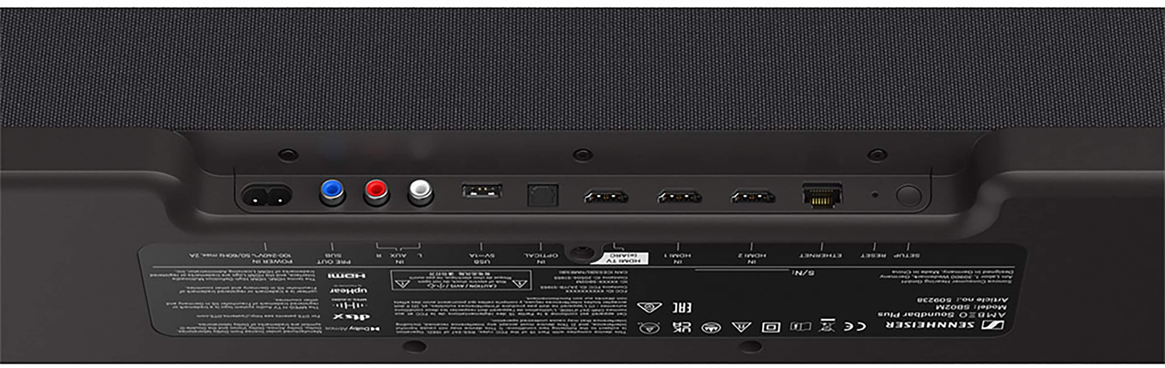 Alt View 11. Sennheiser - AMBEO Soundbar | Plus 7.1.4 Channel Soundbar Dual Built-in Subwoofers with Advanced Streaming Connectivity - Black.