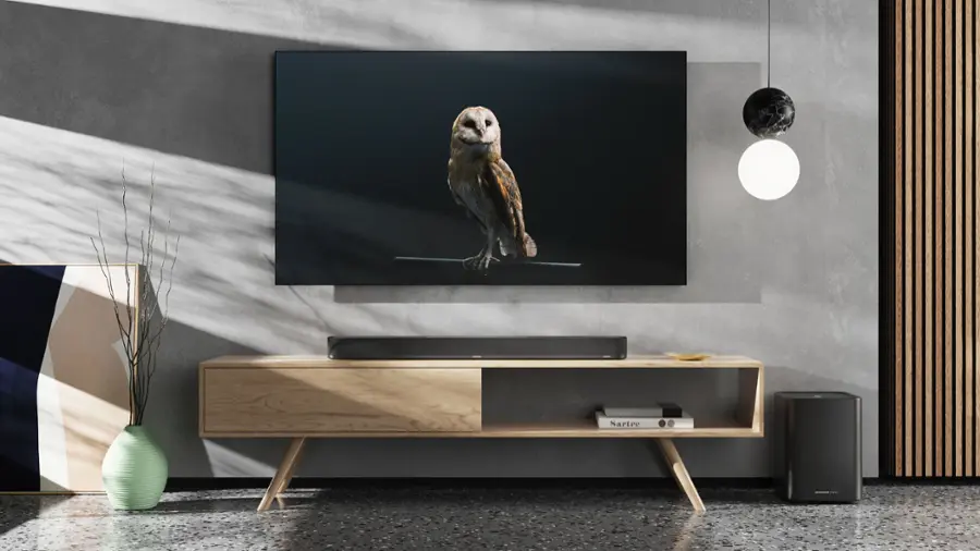 Alt View 16. Sennheiser - AMBEO Soundbar | Plus  7.1.4 Channel Soundbar Dual Built-in Subwoofers with Advanced Streaming Connectivity - Black.