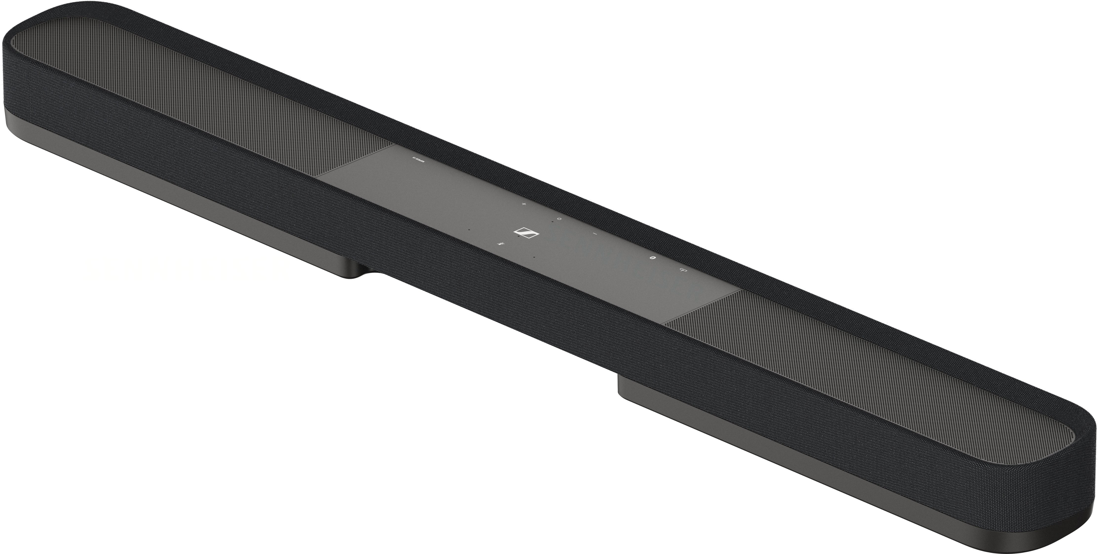 Left View: Sennheiser - AMBEO Soundbar | Plus  7.1.4 Channel Soundbar Dual Built-in Subwoofers with Advanced Streaming Connectivity - Black