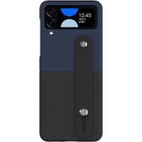SaharaCase - FingerGrip Series Case with Strap for Samsung Galaxy Z Flip4 - Black/Blue - Front_Zoom