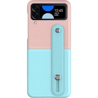 SaharaCase - FingerGrip Series Case with Strap for Samsung Galaxy Z Flip4 - Pink/Ice Blue - Front_Zoom