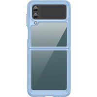 SaharaCase - Hybrid-Flex Hard Shell Case for Samsung Galaxy Z Flip4 - Clear/Sky Blue - Front_Zoom