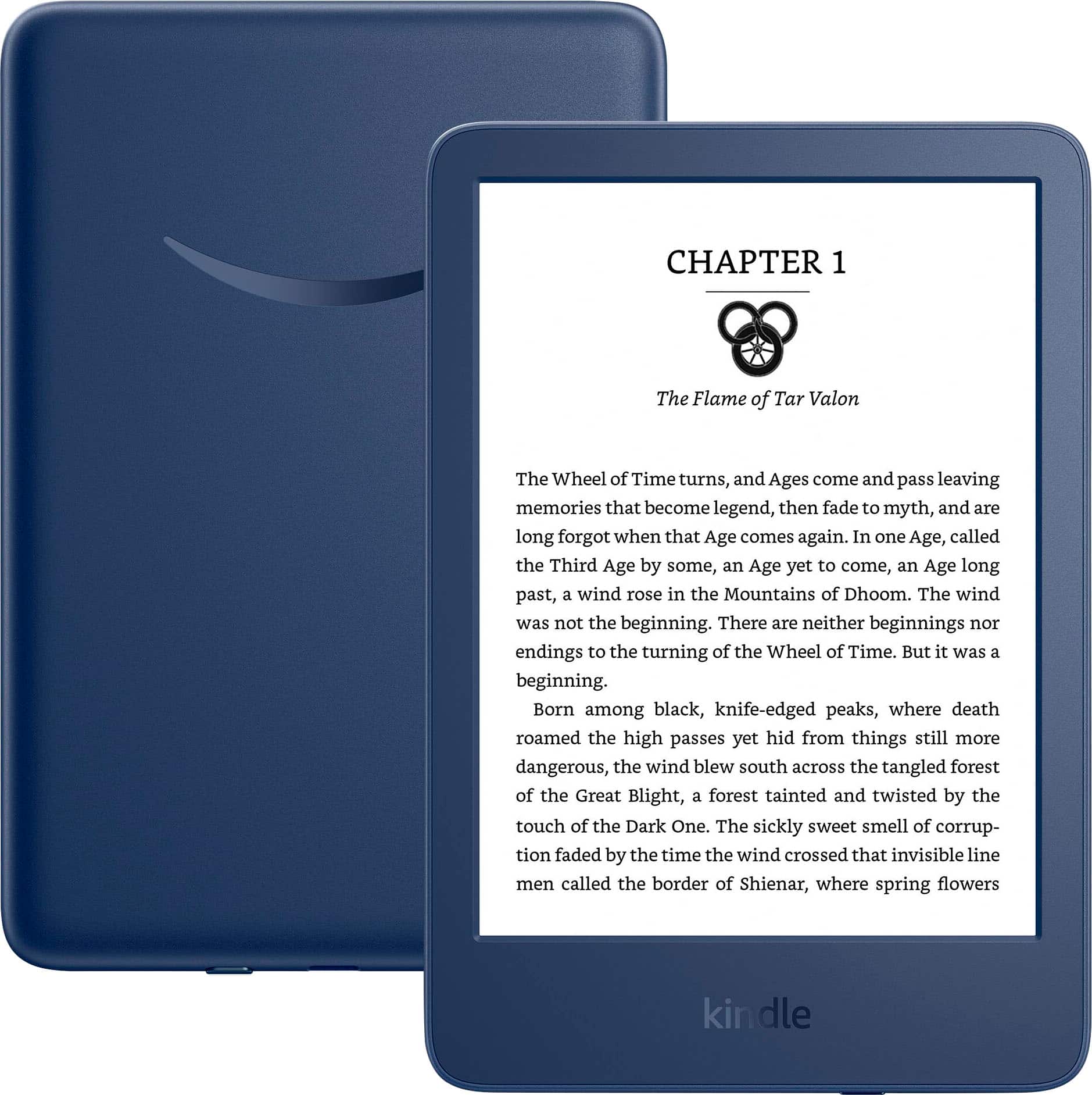 Front. Amazon - Kindle E-Reader (2022 release) 6" display - 16GB - Denim.