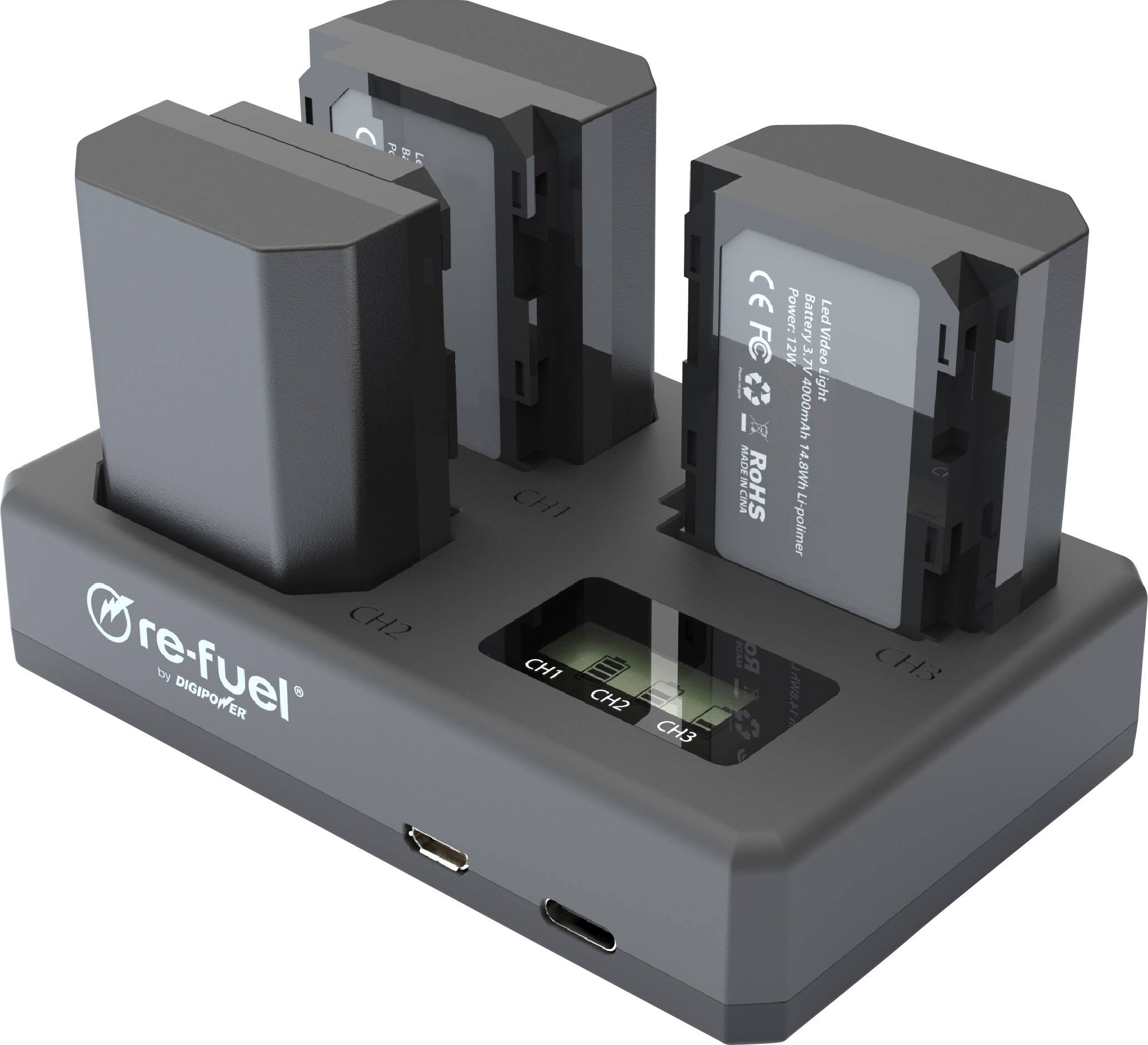 Alt View 1. Digipower - Sony NP-FZ100 Battery Charger - Black.