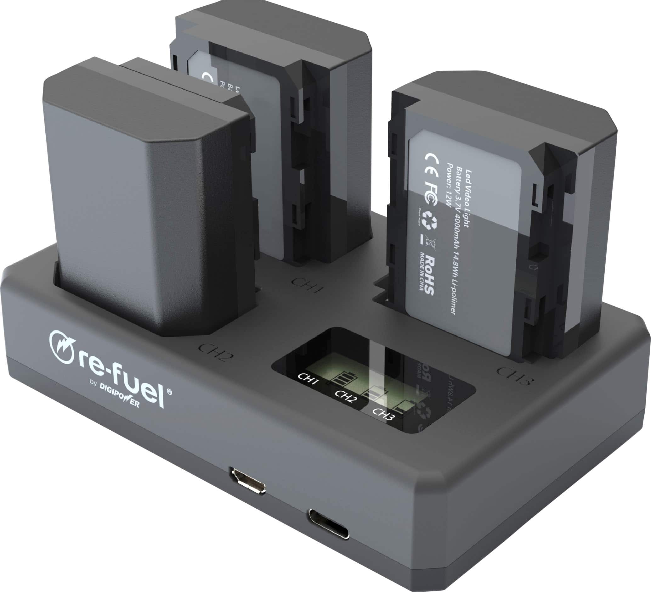 Alt View 1. Digipower - Canon LPE6 Battery Charger - Black.