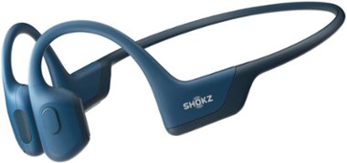 Shokz - OpenRun Pro Premium Bone Conduction Open-Ear Sport Headphones - Steel Blue - Front_Zoom