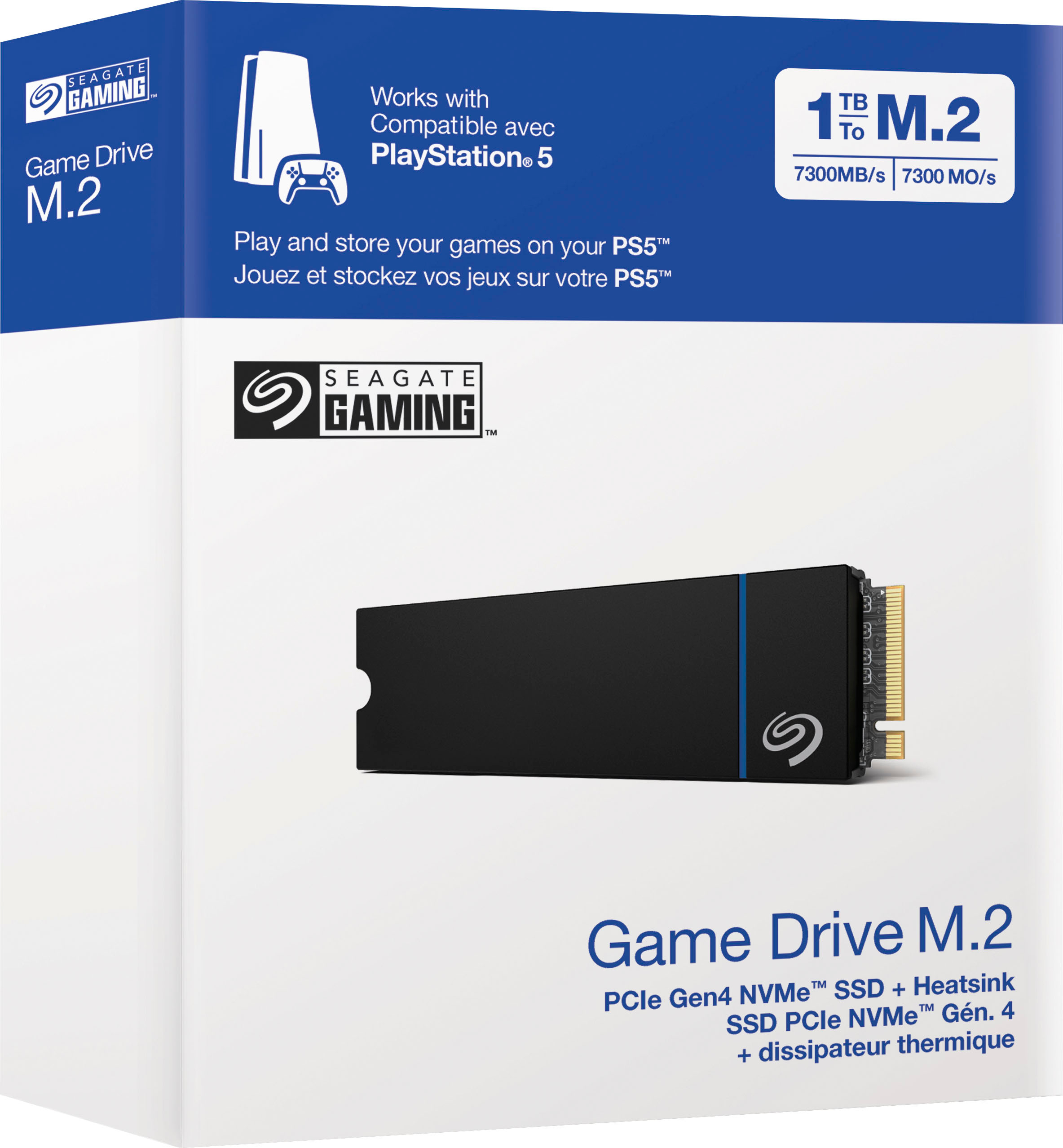 SSD M.2 PCIe Gen4 NVMe SSD 7300 Mo/s PS5 Rep iPhone Médoc option Standard  Capacité 1TB