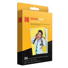 Kodak Zink Photo Paper is a product that comes in a yellow box with a picture of a man on it. The box contains 50 sheets of photo paper, which is designed for use with Kodak Zink printers. The paper is 2.0 inches by 3.0 inches and is compatible with a variety of Kodak Zink printers. The paper is designed for use with Kodak Zink printers, and it is eco-friendly and instant stick technology. The paper is perfect for printing your favorite memories and is ideal for use with Kodak Zink printers.