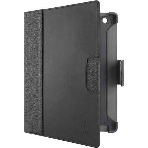 Front Standard. Belkin - F8N757Ttc00 Cinema Leather Folio Blacktop - Blacktop, Stone.