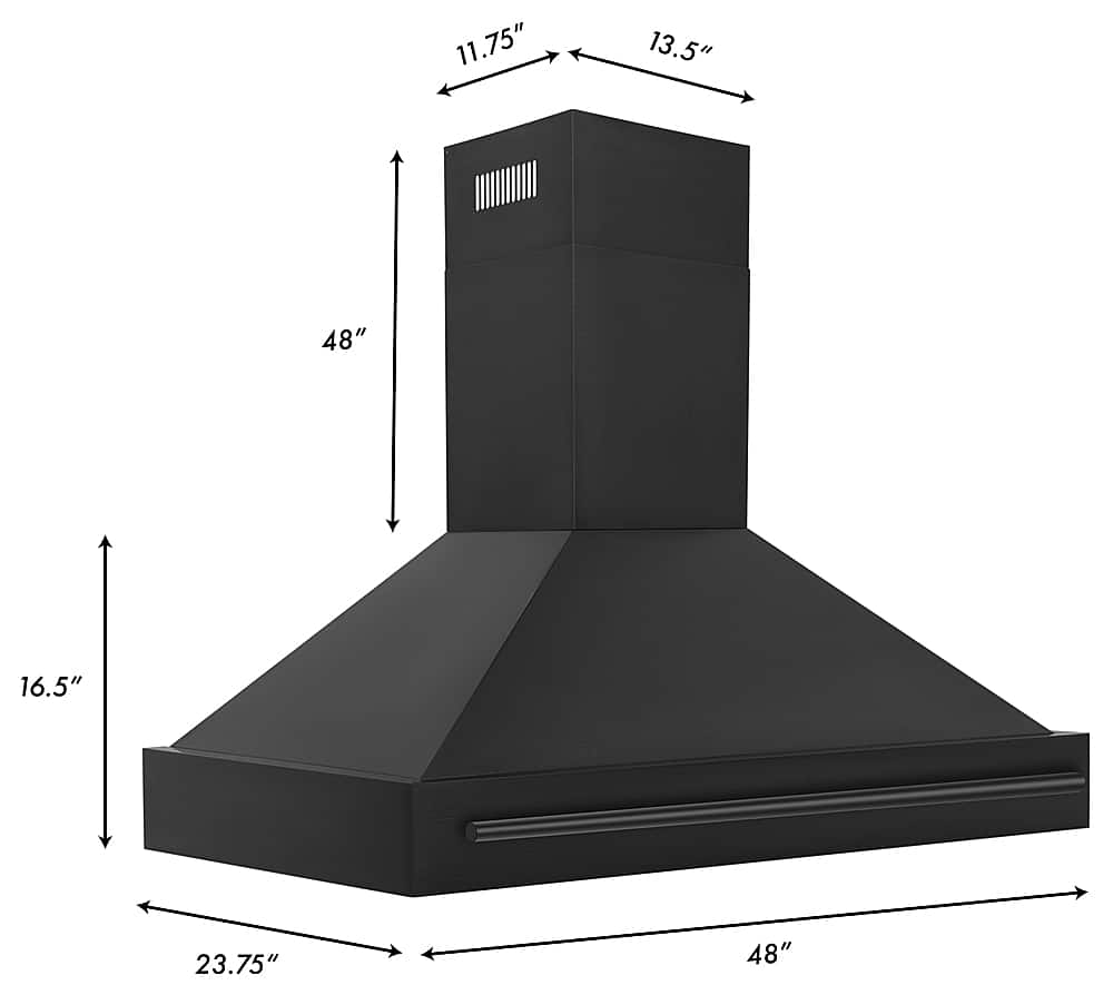 Zline 48 Inches Wall Range Hood Black Bs655 48 Bs Best Buy