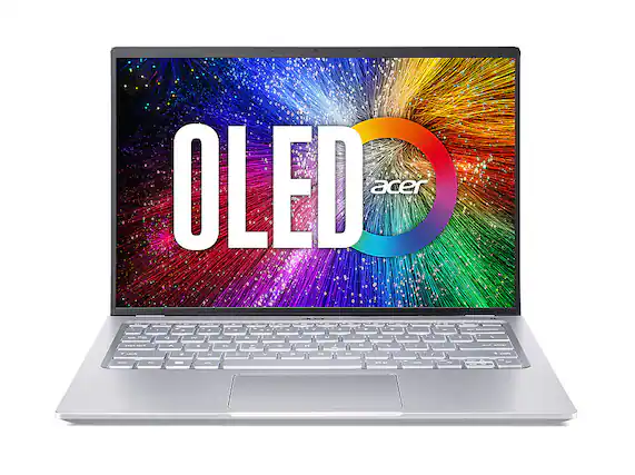 Front. Acer - Swift 3 -14" OLED WQXGA Laptop- -12th Gen Intel Core i7 12700H-Iris Xe Graphics-16GB LPDDR5-1TB Gen 4 SSD - Gray.