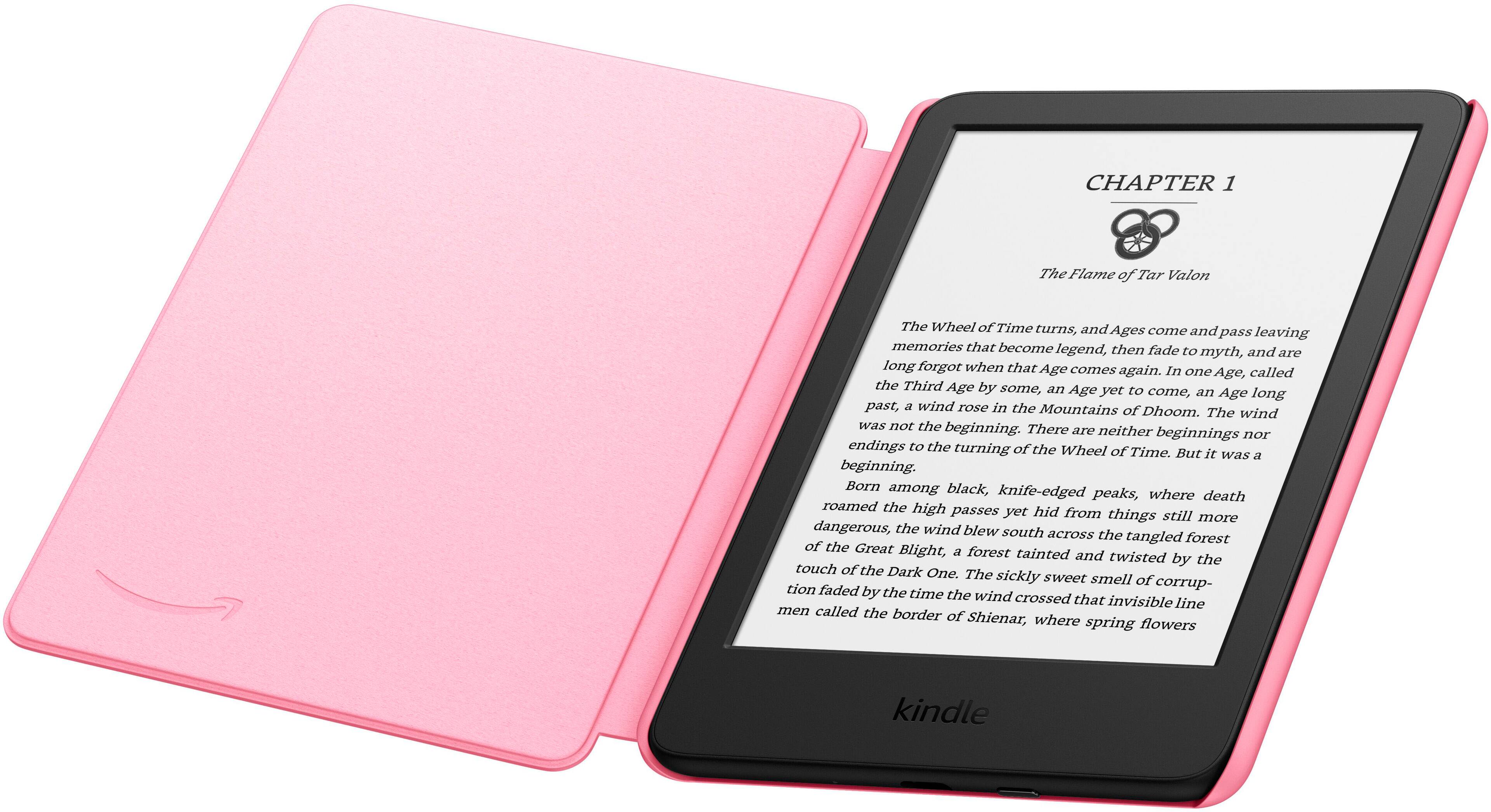 Angle. Amazon - Kindle Fabric E-Reader Case (11th Gen, 2022 release—will not fit Kindle Paperwhite or Kindle Oasis) - Rose.