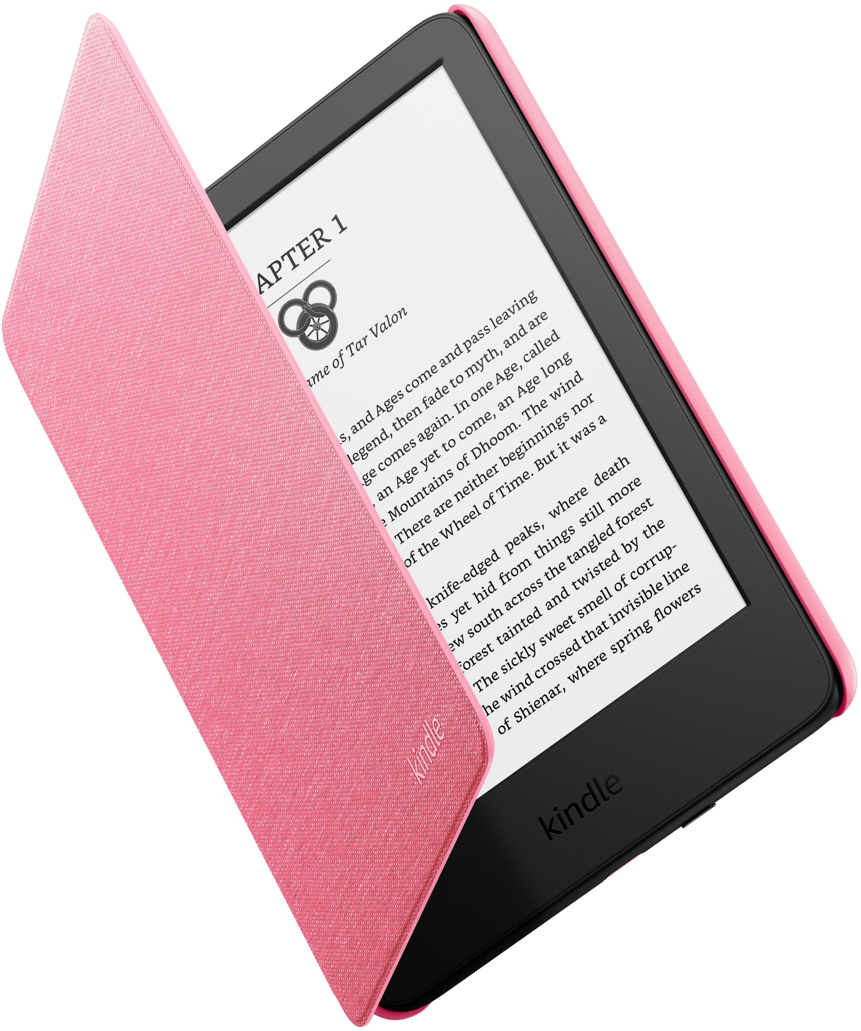 Amazon - Kindle Case, Thin and Lightweight, Foldable Protective Cover (does not fit Kindle Paperwhite or Colorsoft)- Fabric - Rose - Front_Zoom
