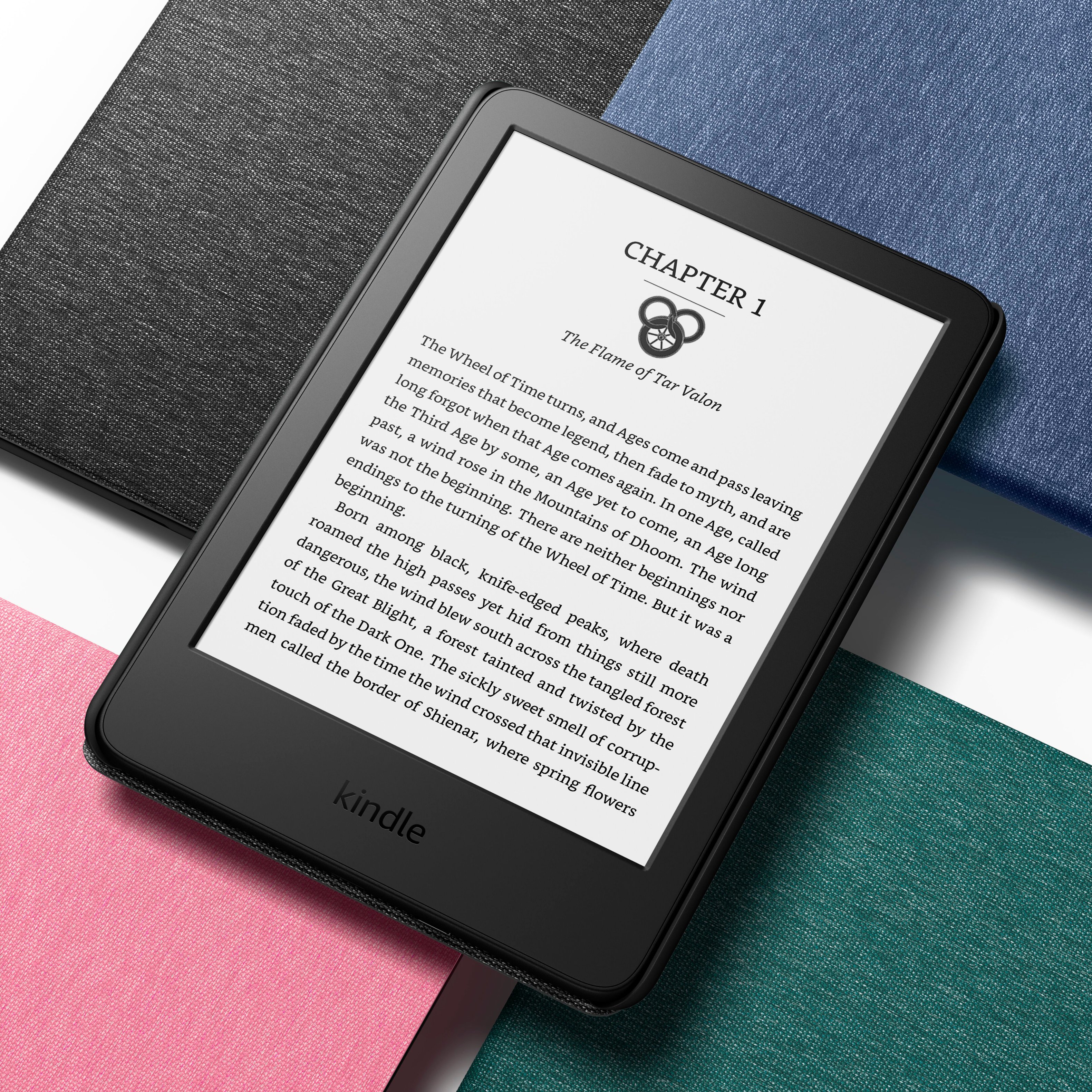  Kindle Essentials Bundle including Kindle (2022 release) -  Black, Fabric Cover - Rose, and Power Adapter : Everything Else