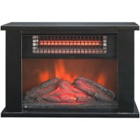 Lifesmart - 1000W Tabletop Infrared Fireplace Space Heater - Black - Front_Zoom