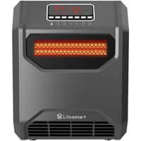 Lifesmart - 6-Element Infrared Heater with Front Intake Vent and UV Light - Black - Front_Zoom