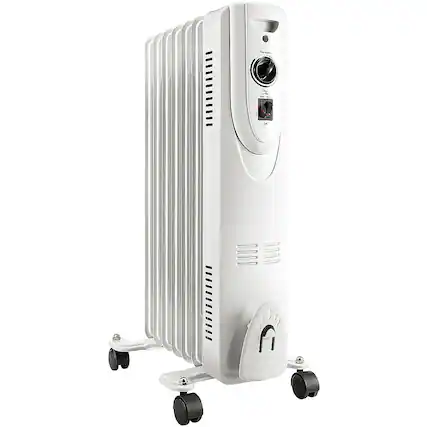 Front. Lifesmart - 1500W Oil Filled Radiator - White.