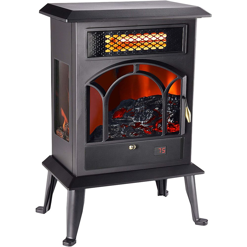 Angle View: Lifesmart - 3 Sided Infrared Top Vent Stove Heater - Black