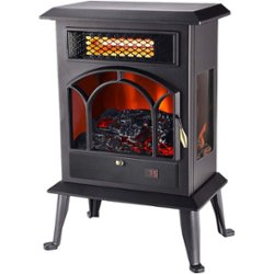 Lifesmart - 3 Sided Infrared Top Vent Stove Heater - Black - Front_Zoom