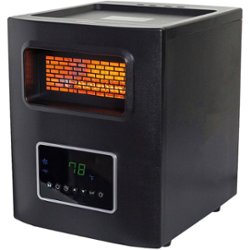 Lifesmart - 4-Wrapped Element Infrared Heater with USB Charging - Black - Front_Zoom