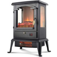 Lifesmart - 3 Sided Flame View Infrared Heater Stove - Black - Front_Zoom