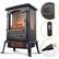 Left. Lifesmart - 3 Sided Flame View Infrared Heater Stove - Black.