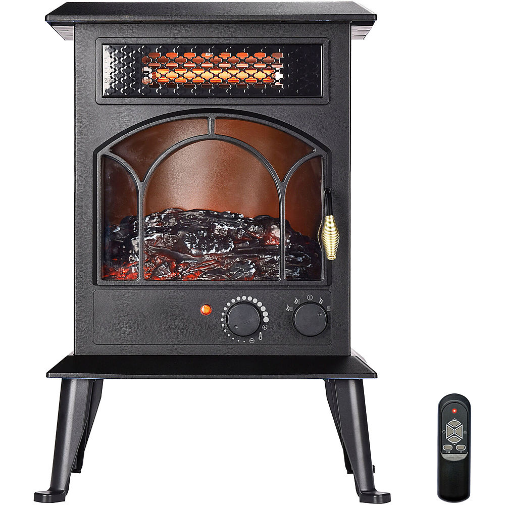 Portable Electric Stove Heater with Stay-Cool Surface - Black