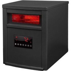 Lifesmart - 6-Element Infrared Heater with Steel Cabinet - Black - Front_Zoom