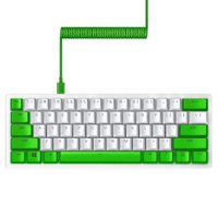 Razer - PBT Keycap + Coiled Cable Upgrade Set - Green - Front_Zoom