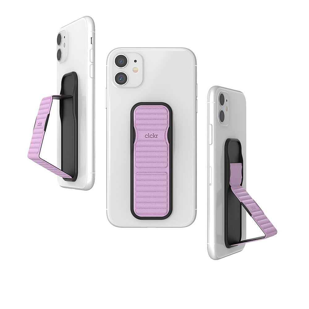 Alt View 13. CLCKR - Phone Grip and Stand for Most Cell Phones - Lilac.