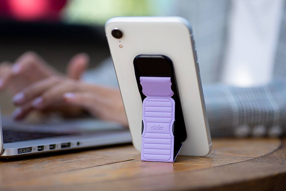 Alt View 16. CLCKR - Phone Grip and Stand for Most Cell Phones - Lilac.
