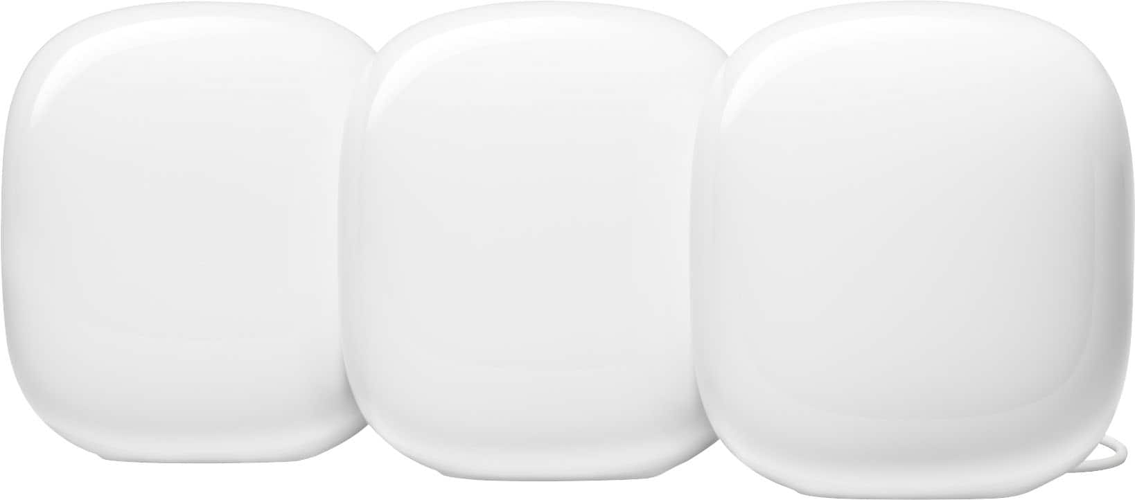 Front. Google - Nest Wi-fi Pro 6e AXE5400 Mesh Router (3-pack) - Snow.