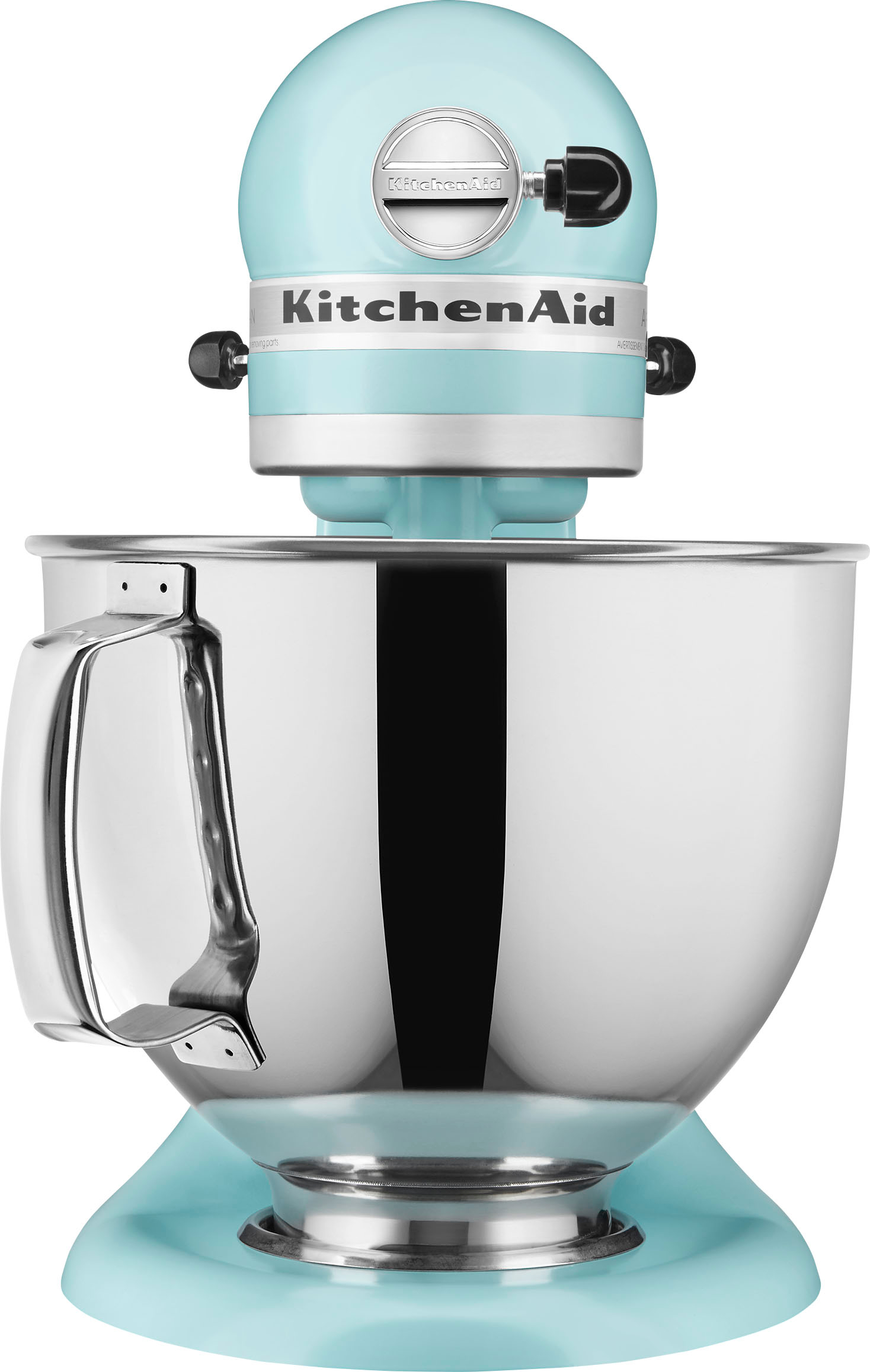 Left View: KitchenAid - Artisan Series 5 Quart Tilt-Head Stand Mixer - KSM150PSMI - Mineral Water Blue