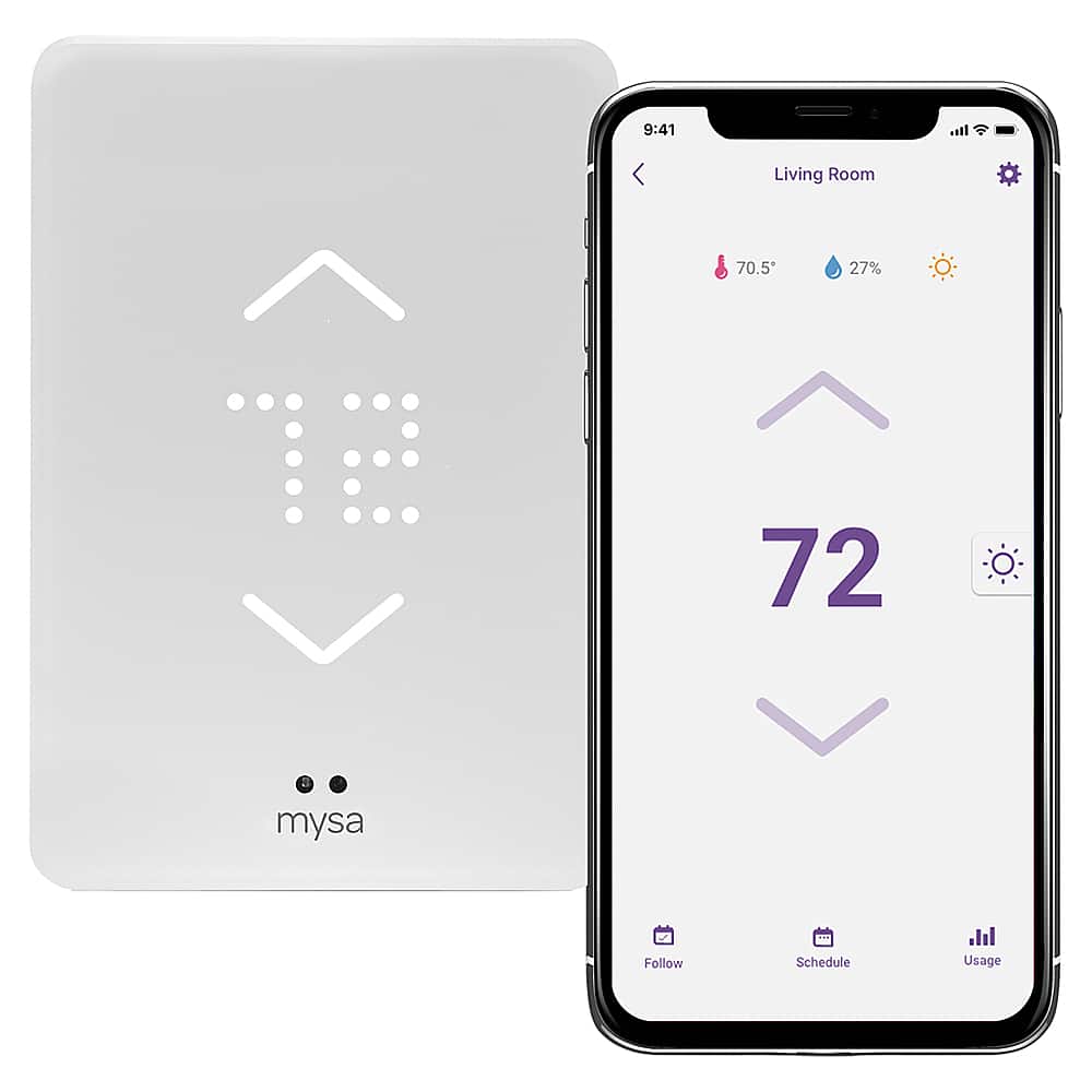 Alt View 11. Mysa - Smart Programmable Wi-Fi Thermostat - White.