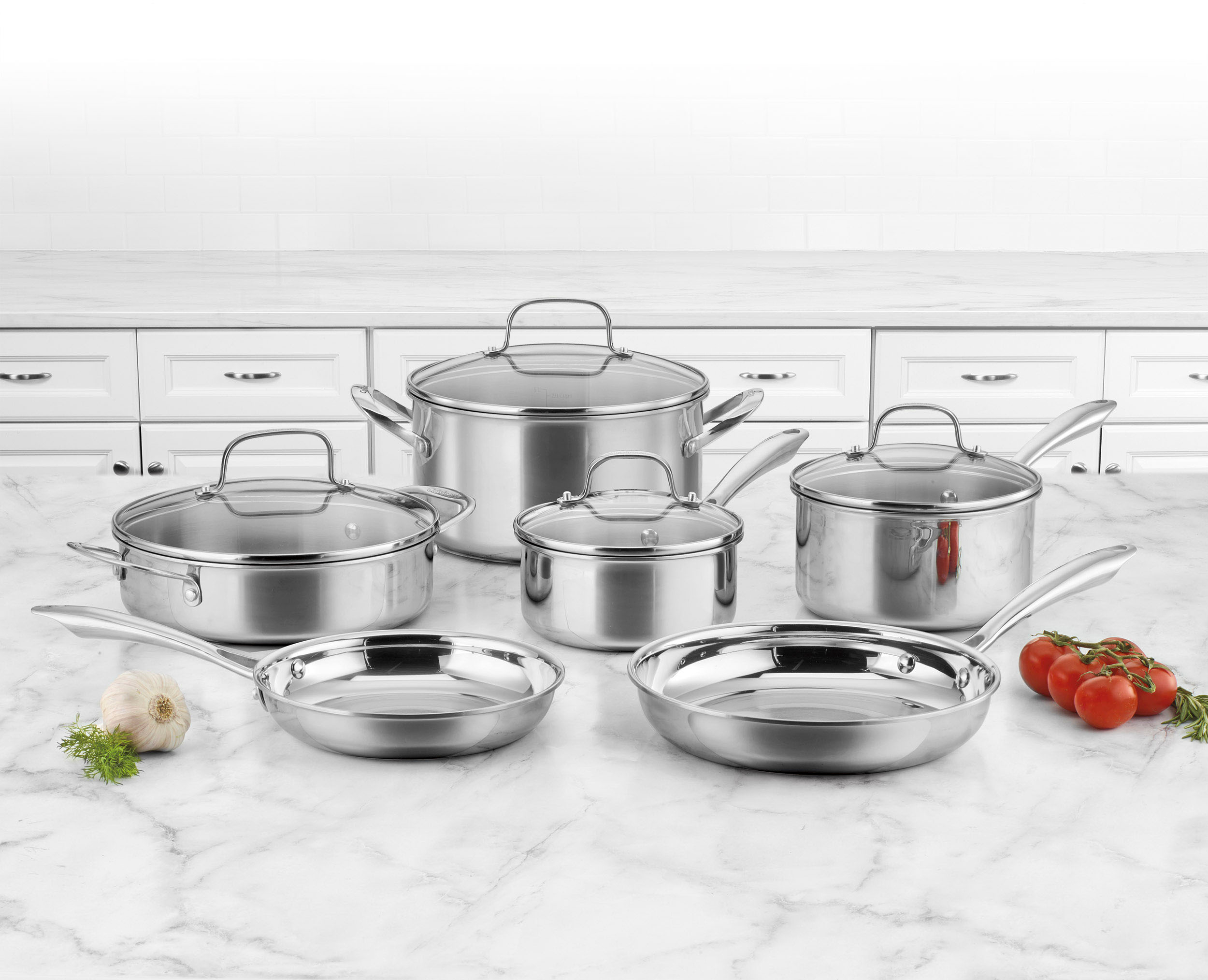 Food network TM 10-pc. tri-ply stainless steel cookware set  Food network  recipes, Cookware set stainless steel, Cookware set