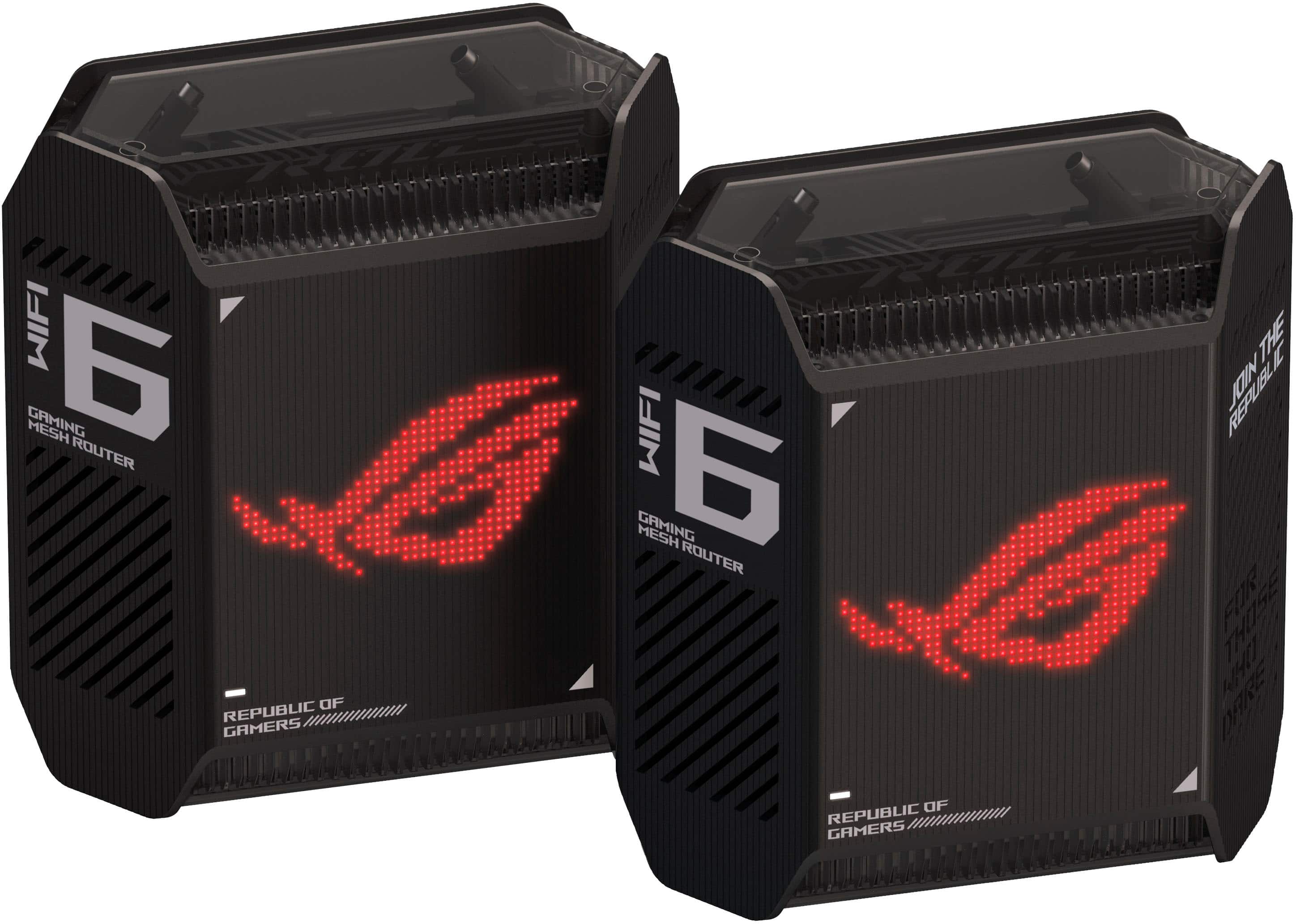 Front. ASUS - ROG Rapture GT-6 AX10000 Tri-Band Wi-Fi Router (2-Pack) - Black.
