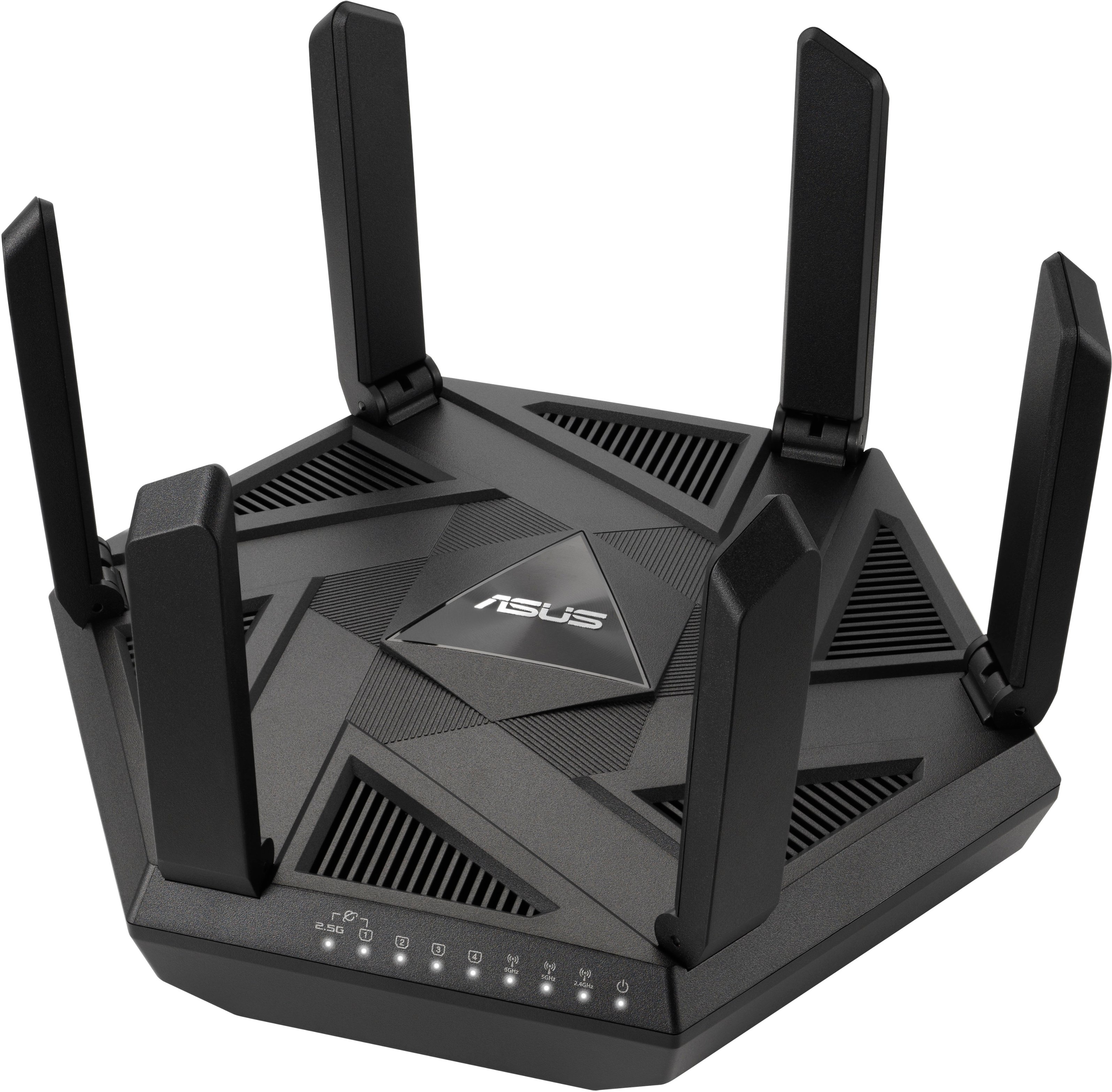 Angle View: ASUS - RT AXE7800 Tri-Band Wi-Fi Router - Black
